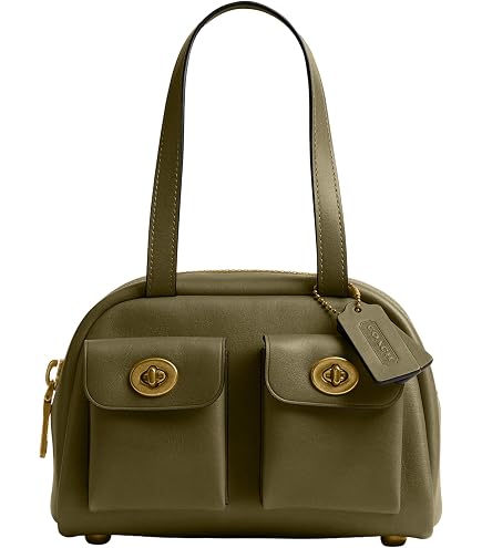 Coach Twin Turnlock Bag 20 in Loved Leather, 1Z/Black : Amazon.com